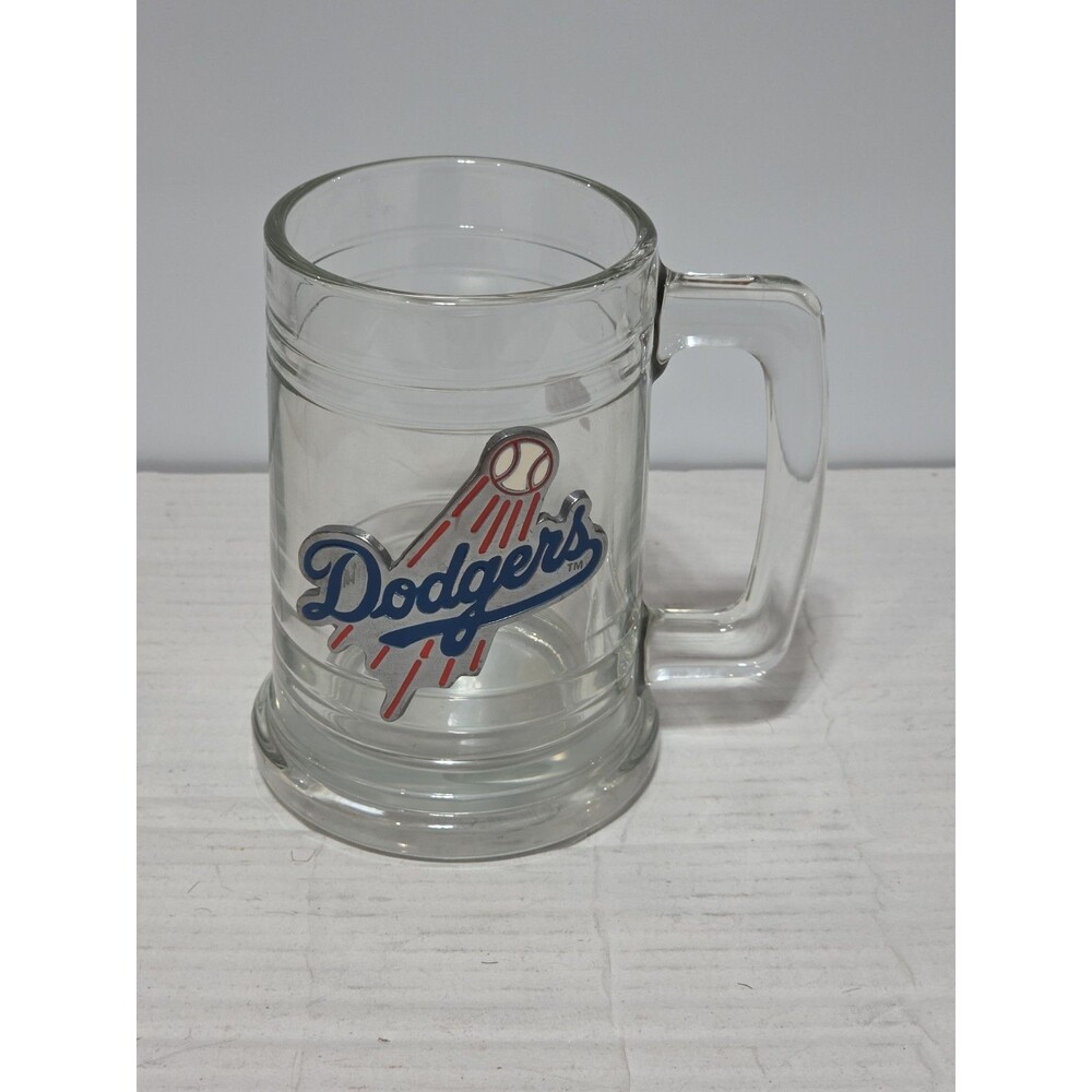 Los Angeles Dodgers 3D Metal Emblem Logo 12 oz. Beer Mug Glass Stein